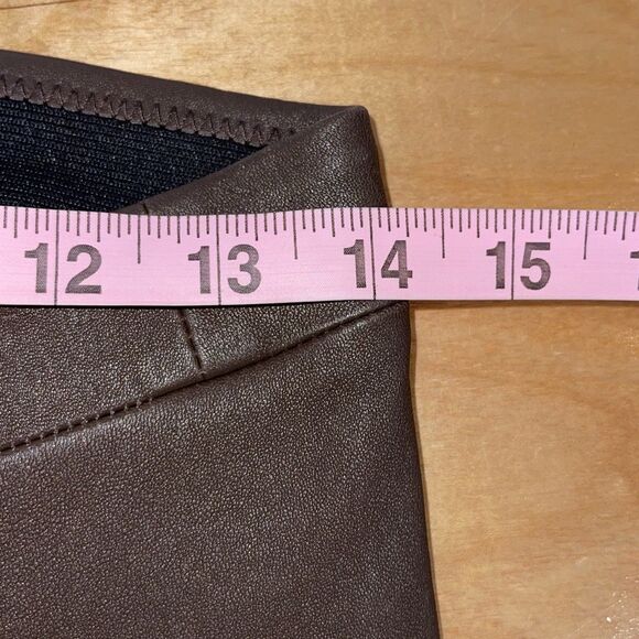 Vince Womens Lamb Leather Slim Ankle Zip Low Rise Legging Pants Brown XS NWT $99 - Picture 12 of 14